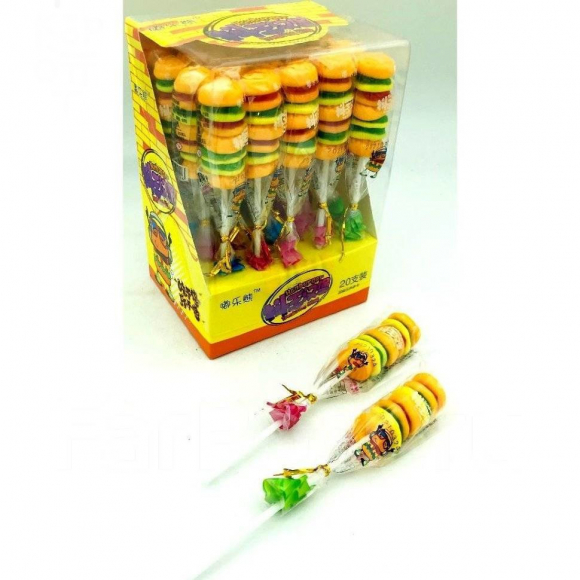 1626 Мармелад Skewer Burger Candy на палочке (12бл*20шт*22гр)