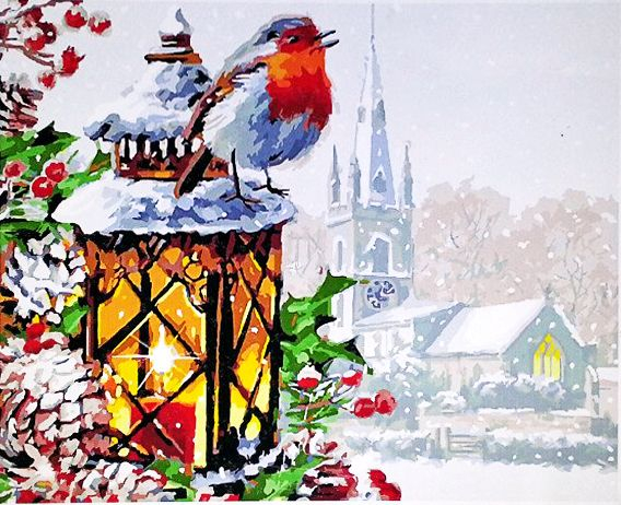 GX 3462 Снегирь на фонаре GX 3462 Снегирь на фонаре