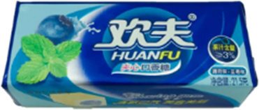 Жев.резинка Huanfu Черника/МЯТА  (14бл*20шт*21,5гр)