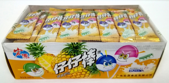 Леденец на палочке Ананас со сливками 100% (24бл*80шт*4гр)