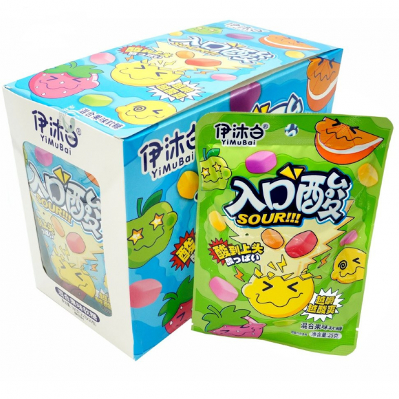 3109  Конфеты  YiMuBai SOUR (12бл*20шт*25гр)