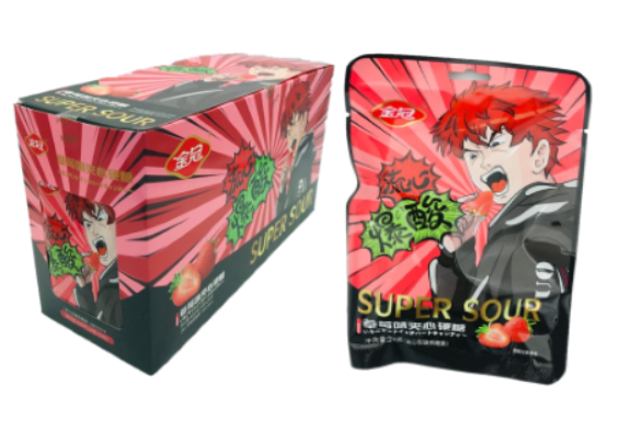 5354/4 Конфеты SUPER SOUR КЛУБНИКА (12бл*20шт*24гр)