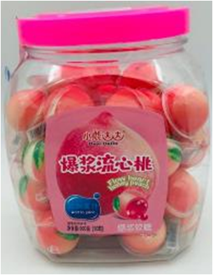 12/3206/3 Мармелад Deer DaDa bao ПЕРСИКИ  с жидкой начинкой (6уп*50шт*18гр)