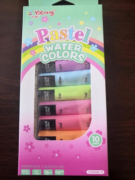 202264-10 Акварельные краски  Pastel 10цв.